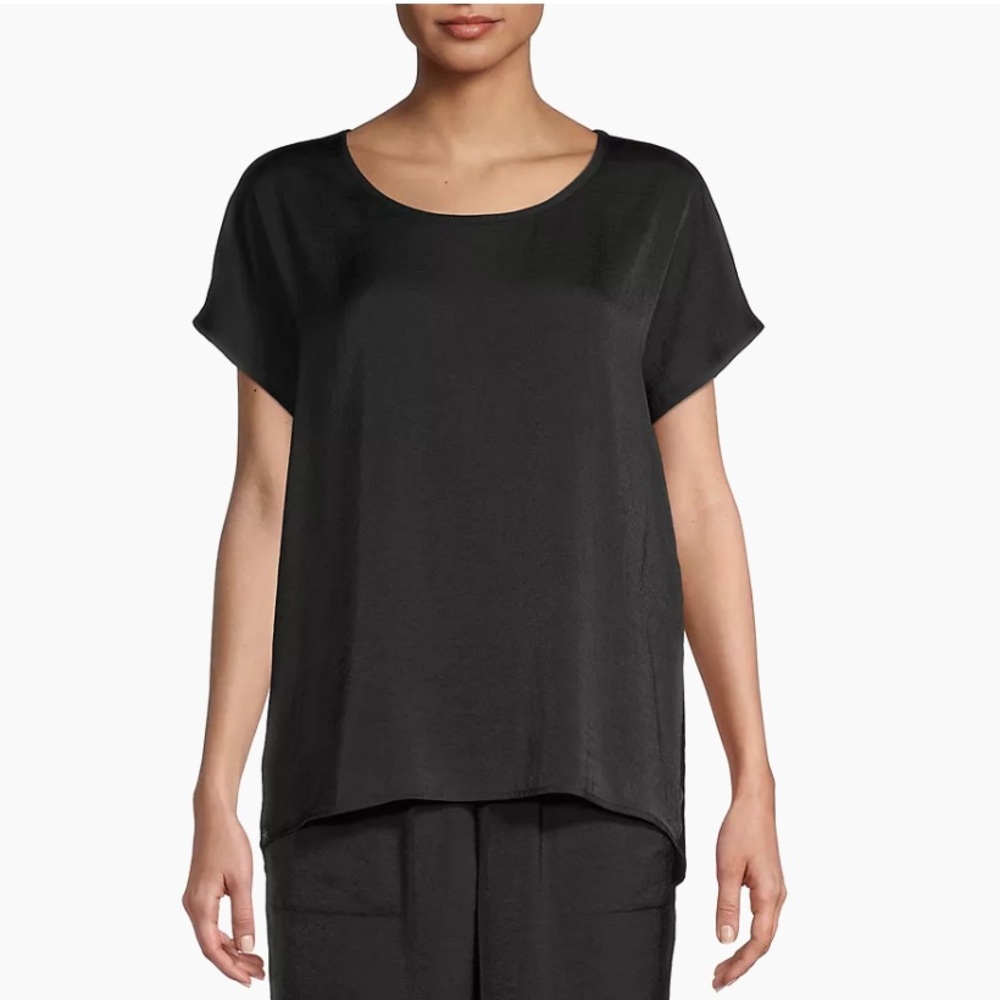 Barefoot Dreams Washed Satin Lounge Shirt Sz Xs #0614